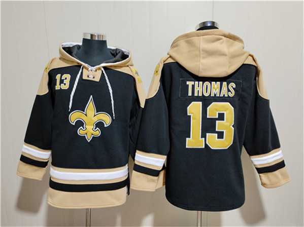 Men's New Orleans Saints #13 Michael Thomas Black Ageless Must-Have Lace-Up Pullover Hoodie,We sell and wholesale Men's New Orleans Saints #13 Michael Thomas Black Ageless Must-Have Lace-Up Pullover Hoodie on line form chian!
